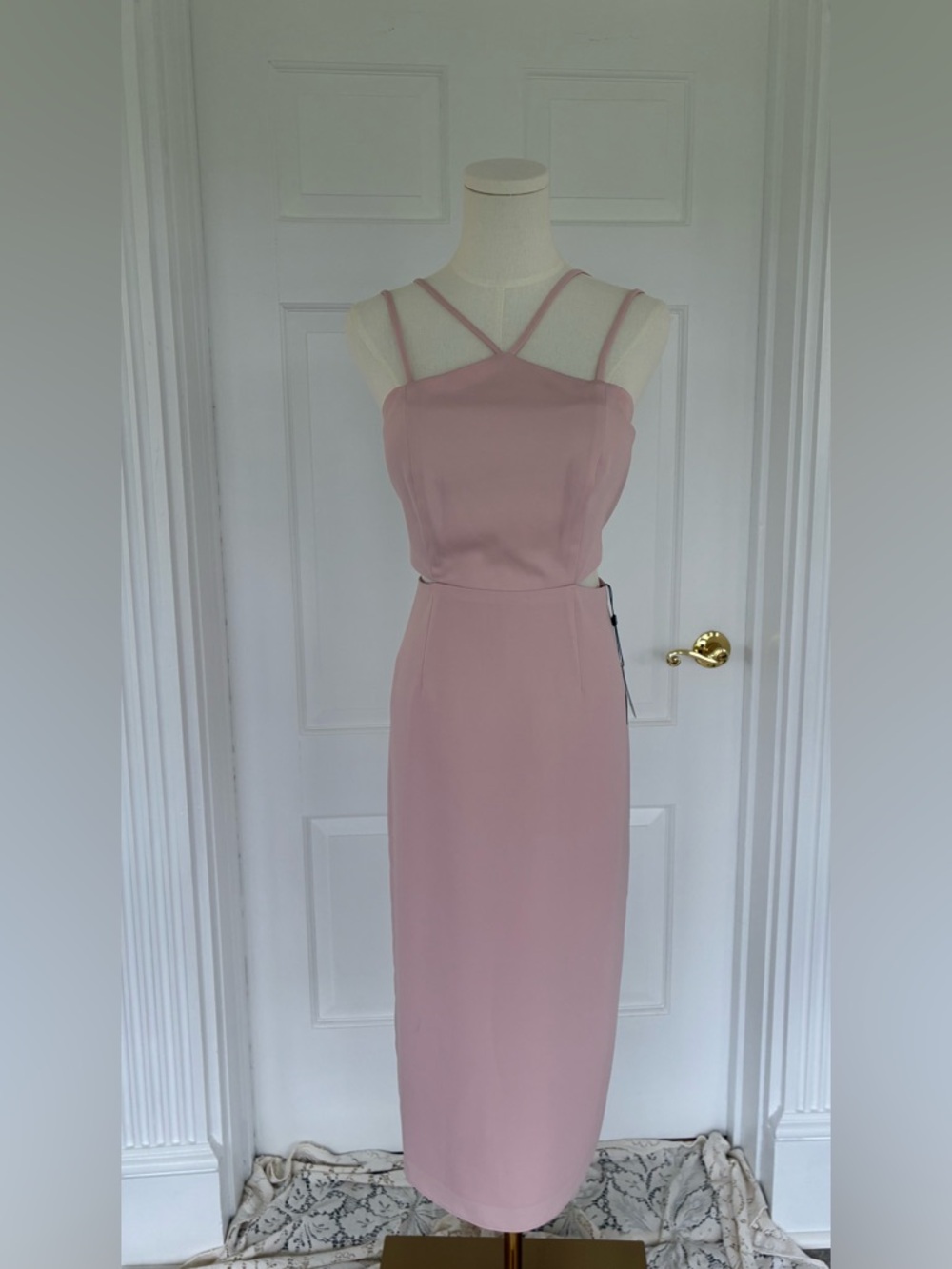 Laundry By Shelli Segal Blush Pink Strappy Midi Dress